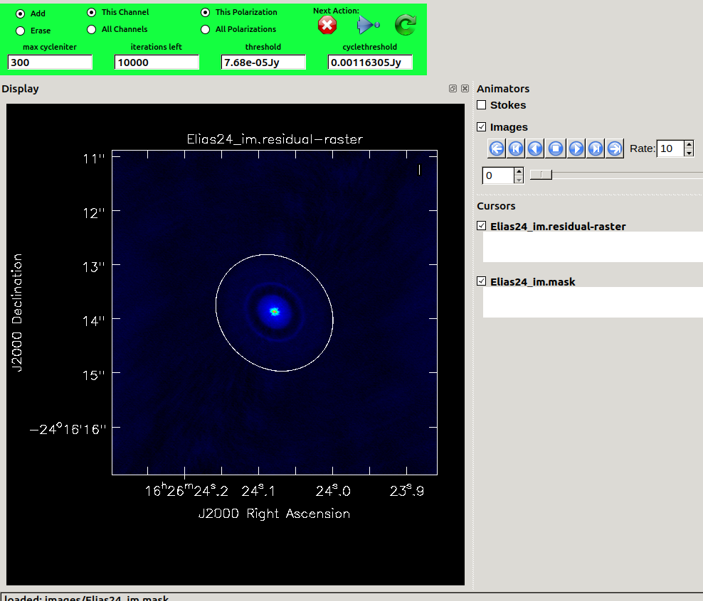CASA interactive CLEAN viewer for the Elias 24 template
